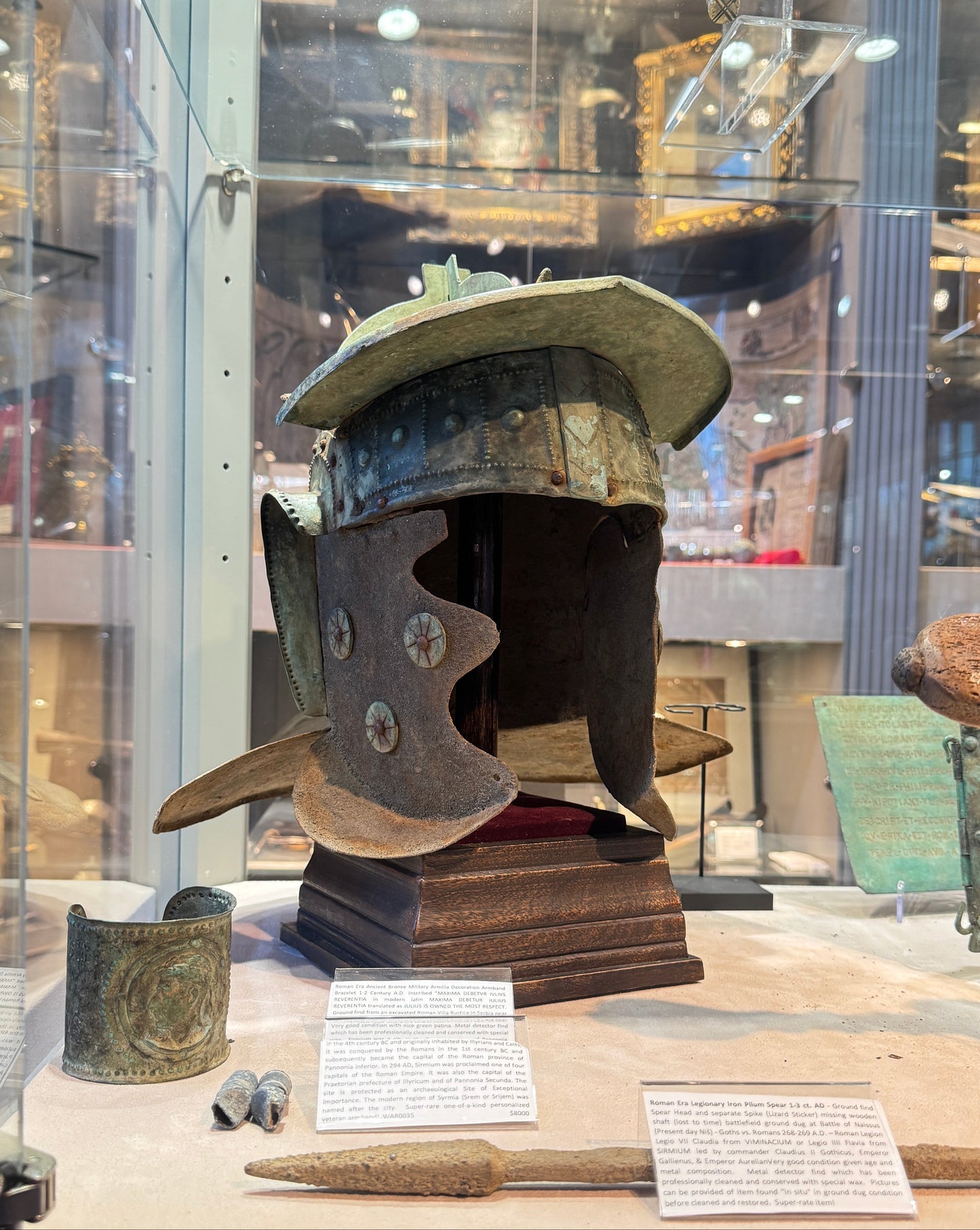 Imperial Roman Iron and Bronze Cavalry Helmet – Inscribed to Arnius, Legion VII Claudia – 2nd–3rd Century A.D.