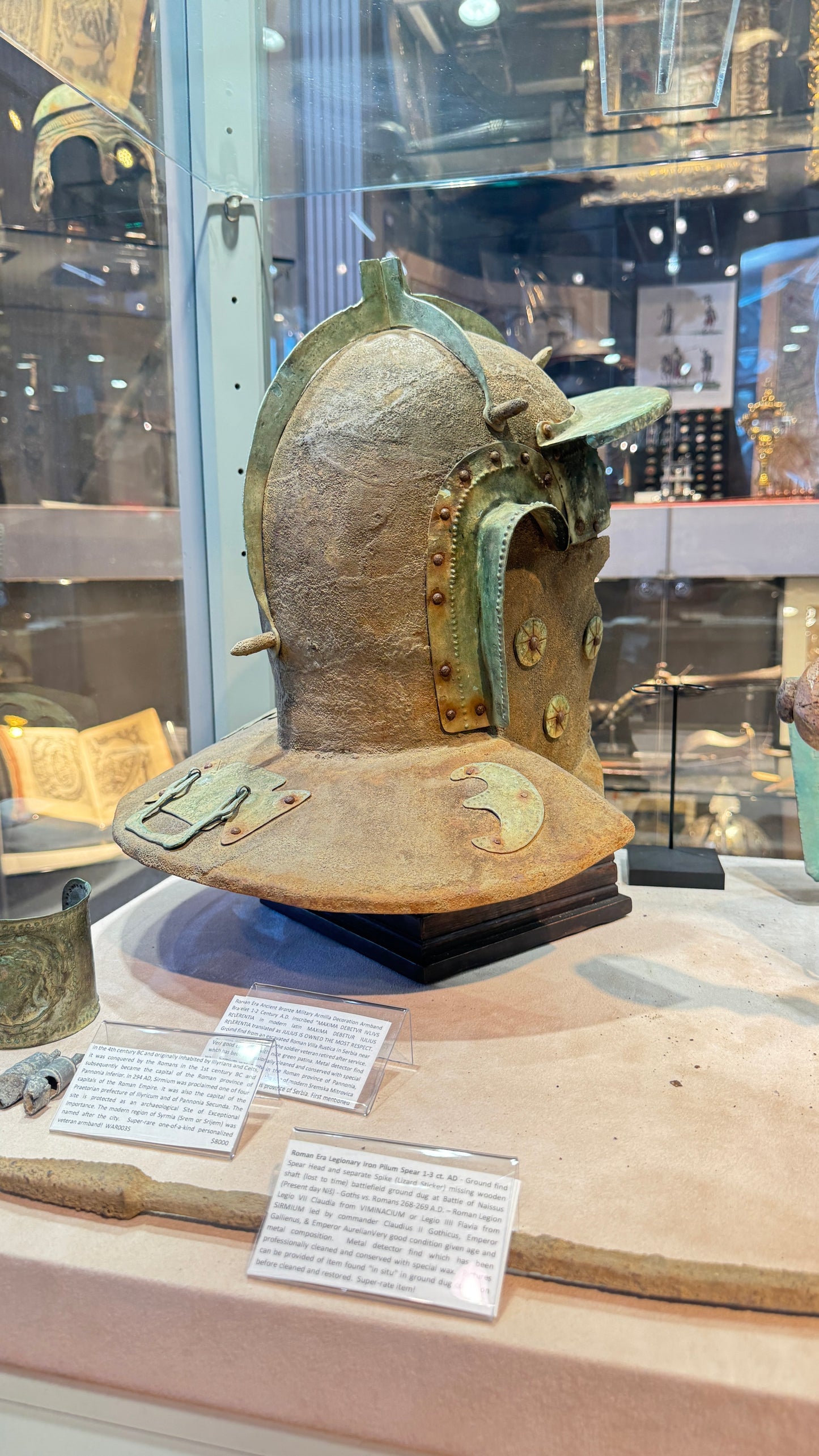 Imperial Roman Iron and Bronze Cavalry Helmet – Inscribed to Arnius, Legion VII Claudia – 2nd–3rd Century A.D.