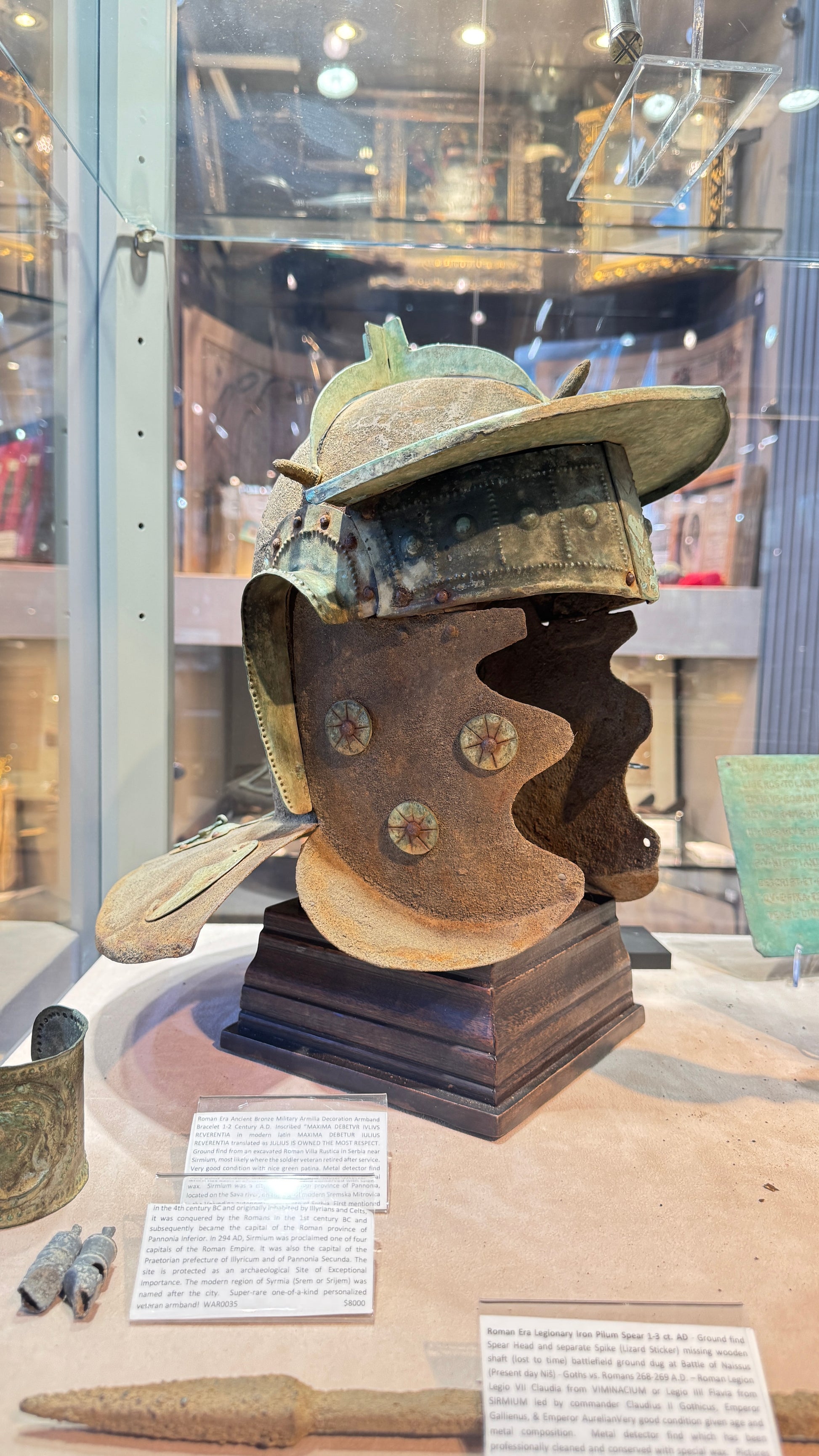 Imperial Roman Iron and Bronze Cavalry Helmet – Inscribed to Arnius, Legion VII Claudia – 2nd–3rd Century A.D.