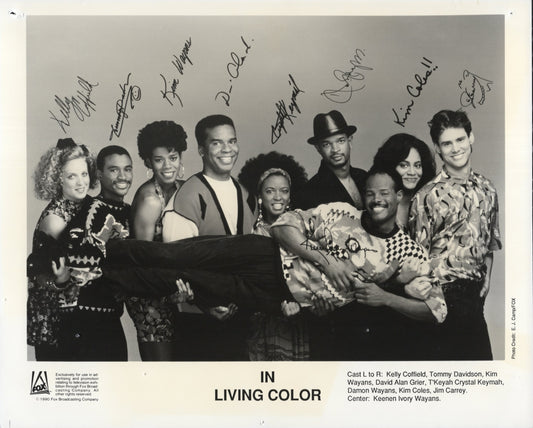 In Living Color Signed Photo 8x10 B&W, In Living Color Autographs from Entire Cast, Possibly Autopen or Facimile