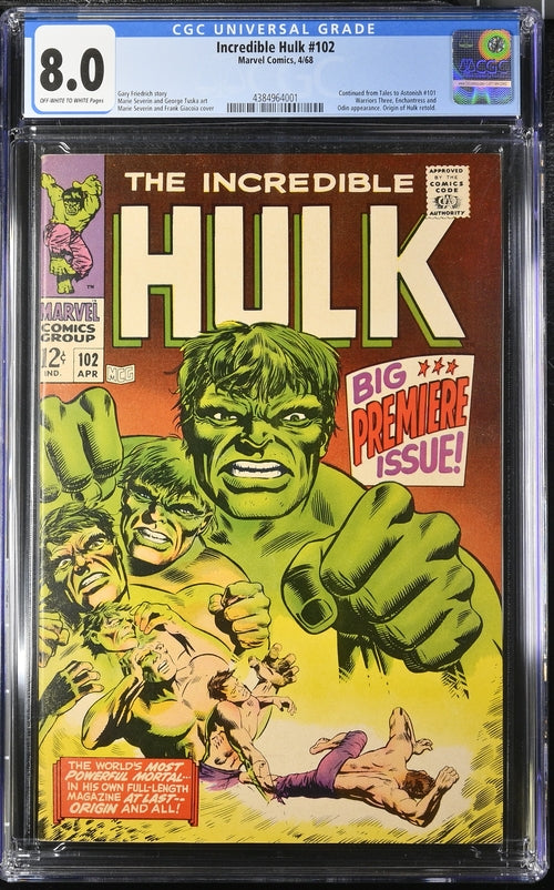 Incredible Hulk #102 - Marvel 1968 - CGC 8.0
