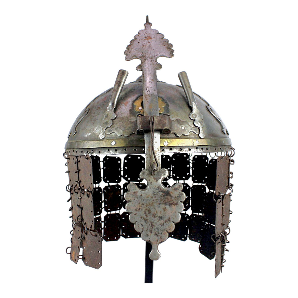 Incredible Persian Kulah Khud Helmet with Chain Mail, 18th-19th Century