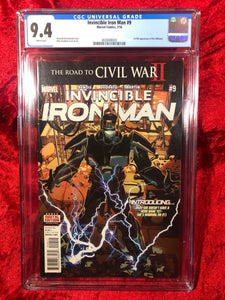 Invincible Iron Man #9- CGC 9.4- Riri Williams 1st Full Appearance