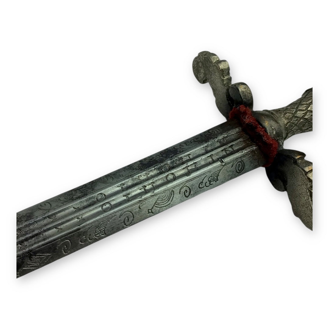 Italian Silver Stiletto Double Fuller Engraved Blade 17th-18th Century