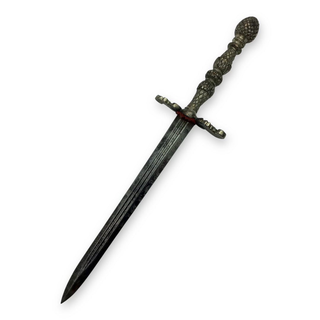 Italian Silver Stiletto Double Fuller Engraved Blade 17th-18th Century