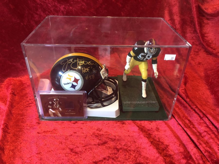 Jack Lambert Steelers Certified Authentic Autographed Mini-helmet Shadowbox