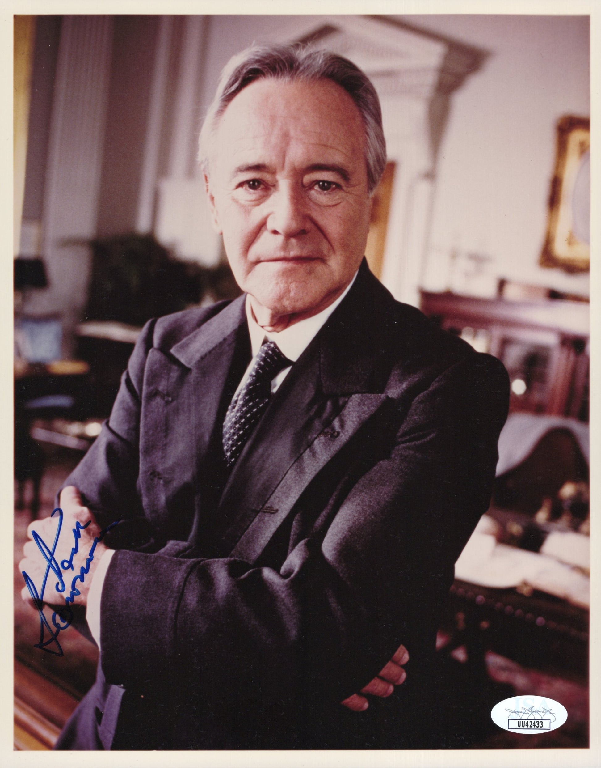 Jack Lemmon Signed Photo 8x10, Jack Lemmon Autograph in Dark Suit, JSA and PSA Letter Double Certified Authentic UU42433