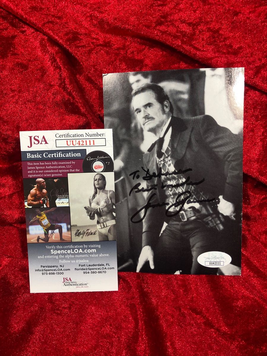 James Garner 4x6 3/4 Length Autographed Photo JSA Certified