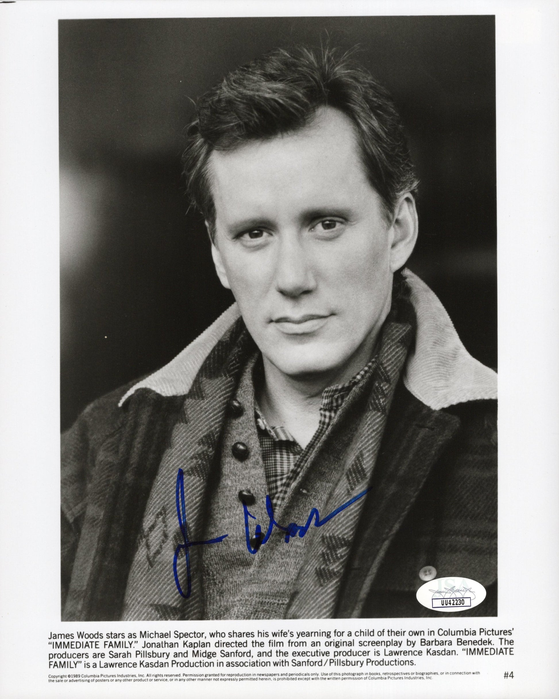 James Woods Signed Movie Promo 8x10 in Immediate Family, JSA and PSA Letter Double Certified Authentic UU42230