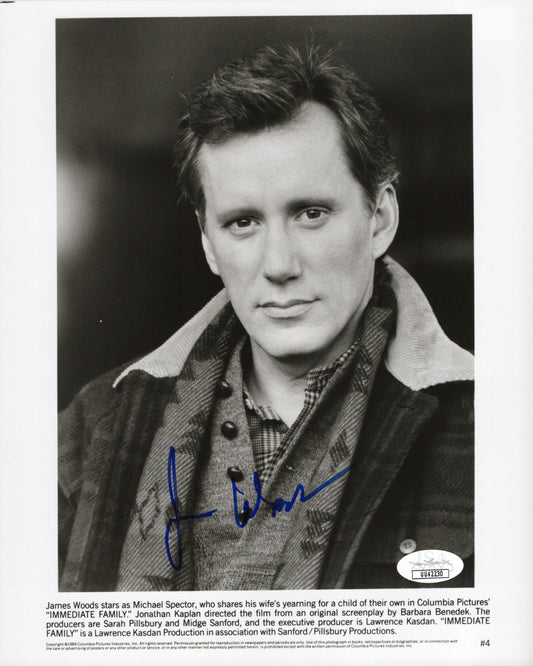 James Woods in Immediate Family Signed Movie Promo 8x10, JSA and PSA Letter Double Certified Authentic UU42230