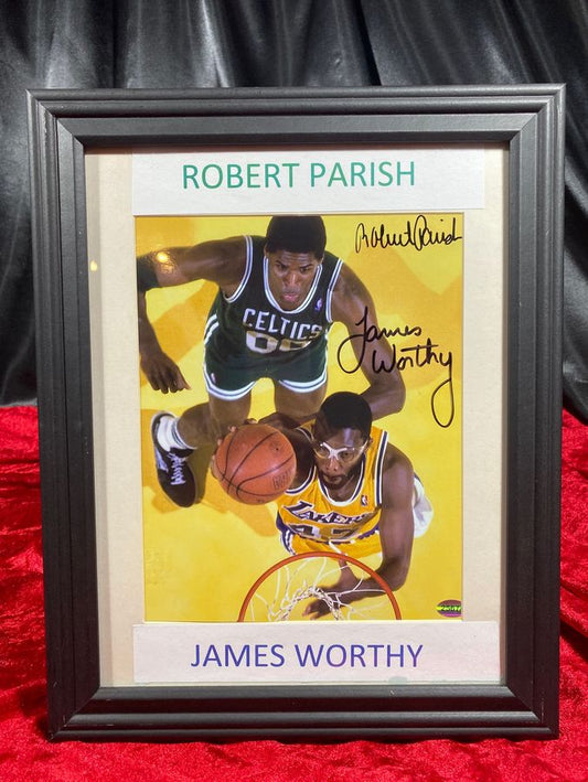 James Worthy & Robert Parish Autographed 8x10" Framed Photo