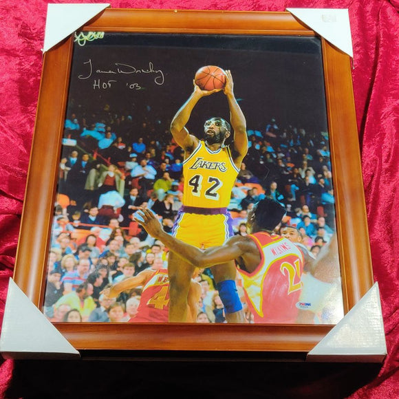 James Worthy Signed Framed Photograph Authentic Certified 16x20