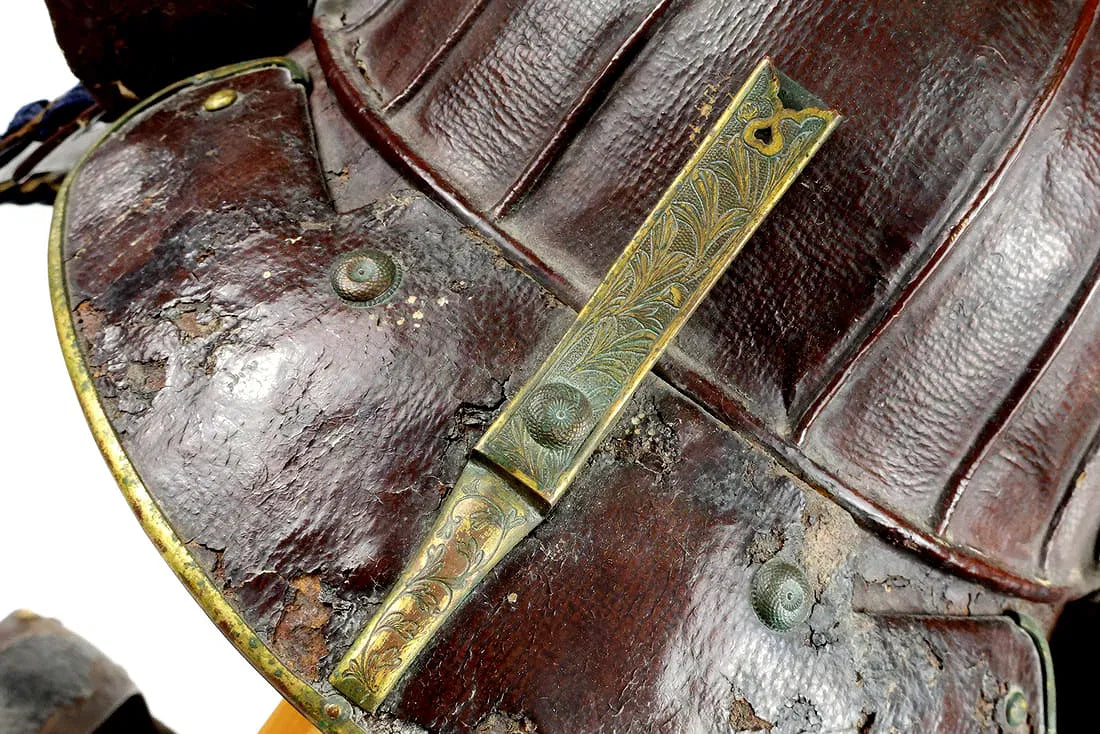 Japanese Samurai Edo Period Helmet - Armor + Breastplate - Helmet w/ Crest