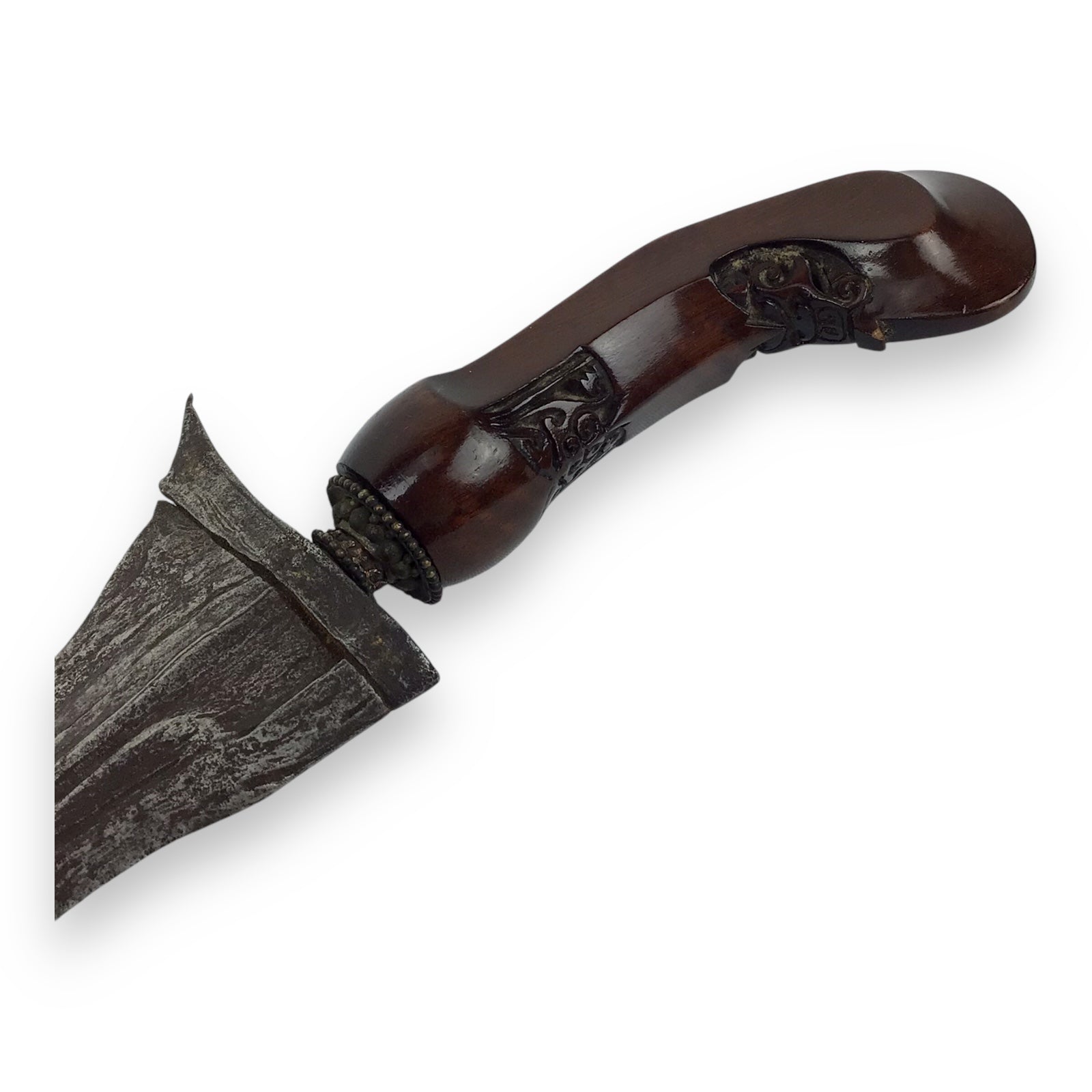 Javanese 18-19thC Pamor Meteorite Blade Keris Kris – Silvered Sheath Dagger