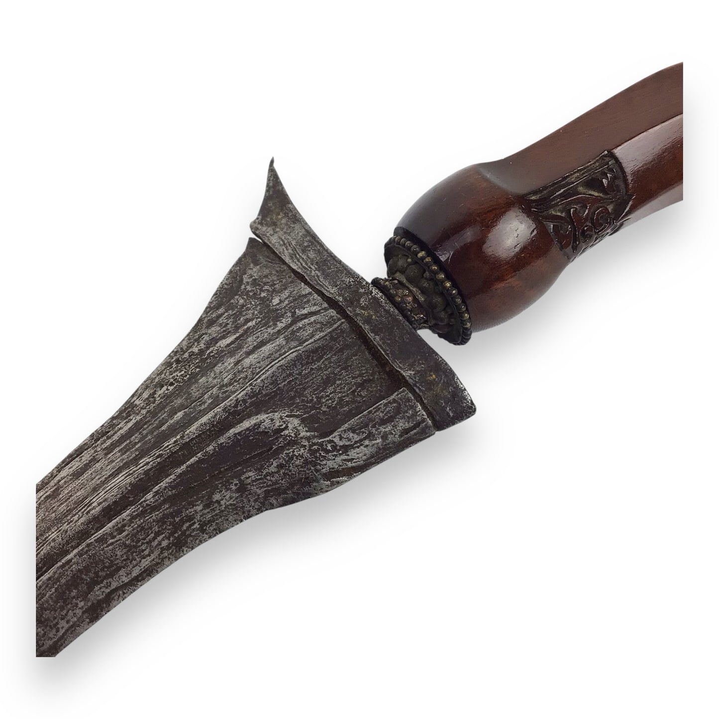 Javanese 18-19thC Pamor Meteorite Blade Keris Kris – Silvered Sheath Dagger