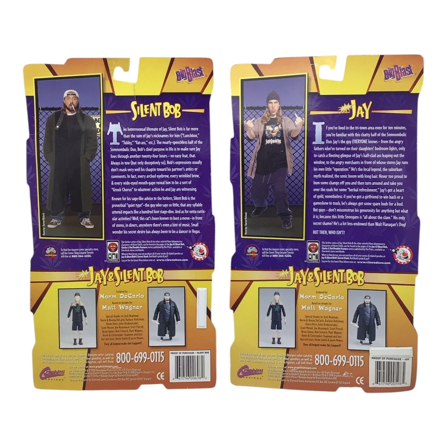 Jay & Silent Bob Talking Action Figure Set of 2 - Graphitti Designs 1998