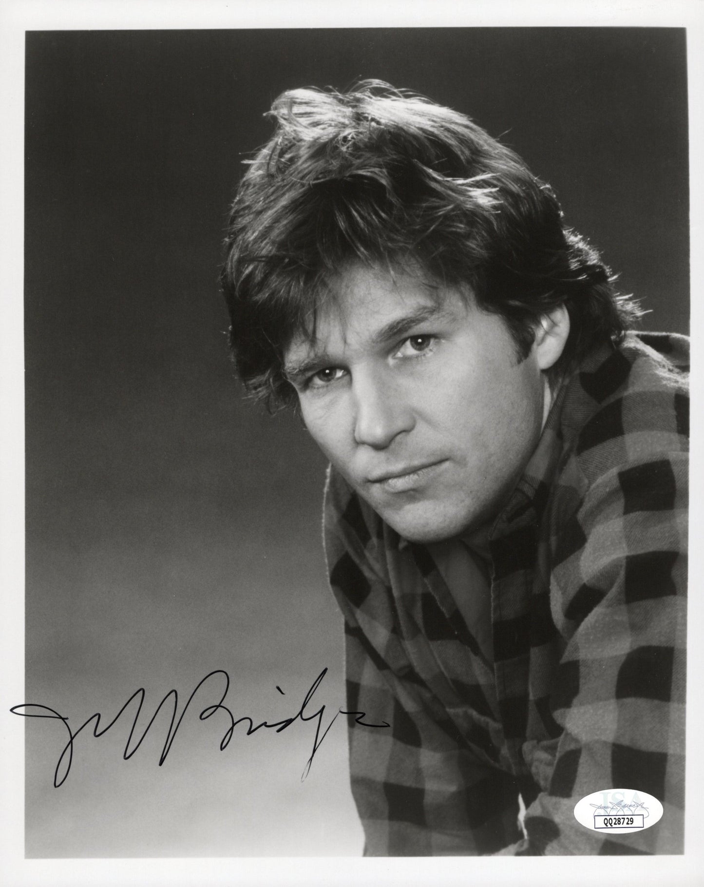 Jeff Bridges Signed B&W Photo 8x10 JSA Certified Authentic QQ28729