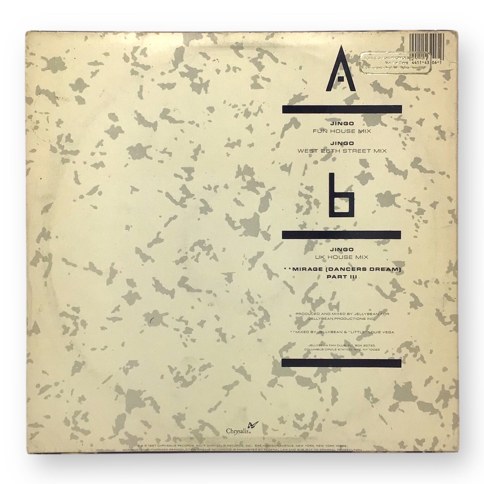Jellybean – Jingo Vinyl 12" Single | Signed Copy, Preowned