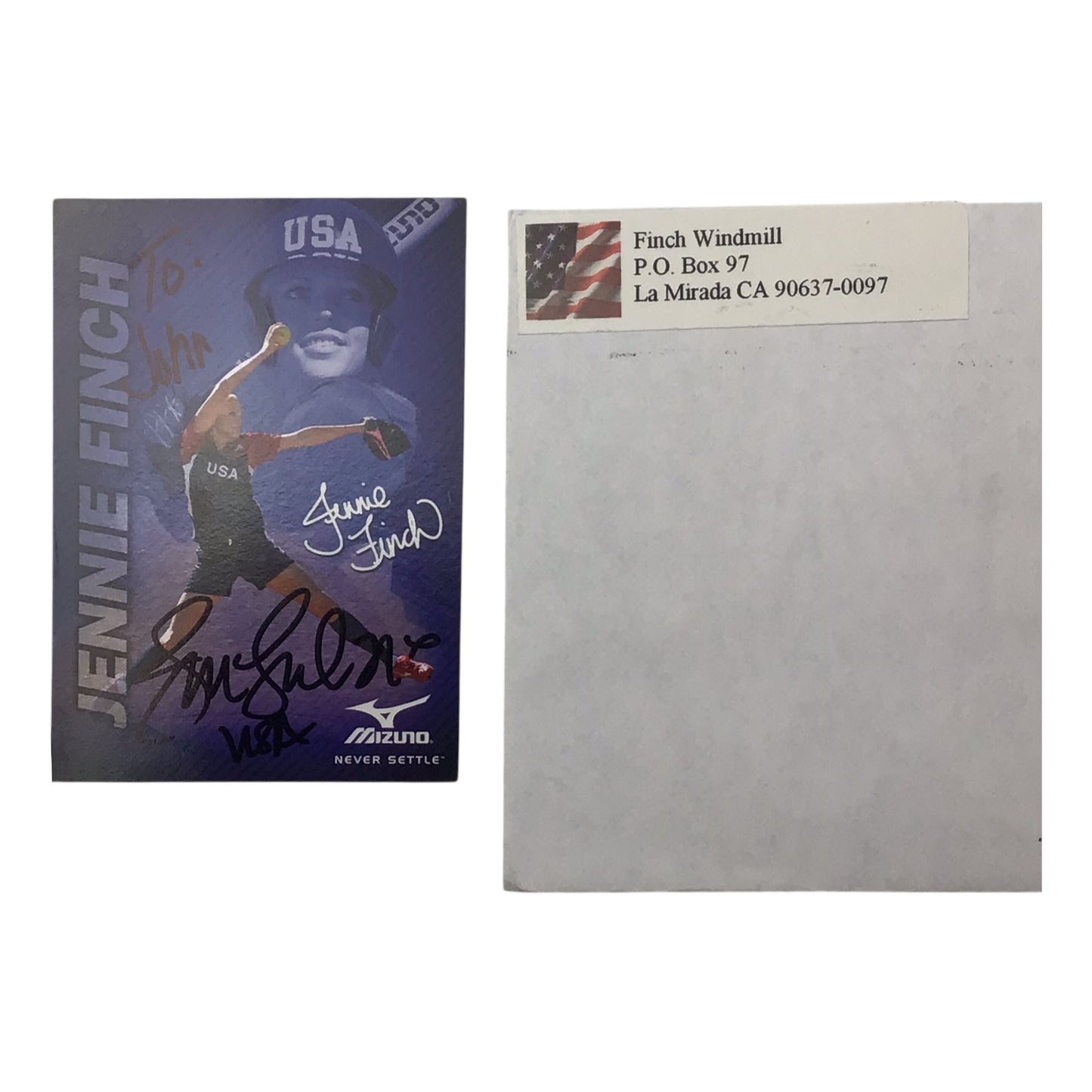 Jennie Finch Signed Softball Card - Autographed Sports Memorabilia