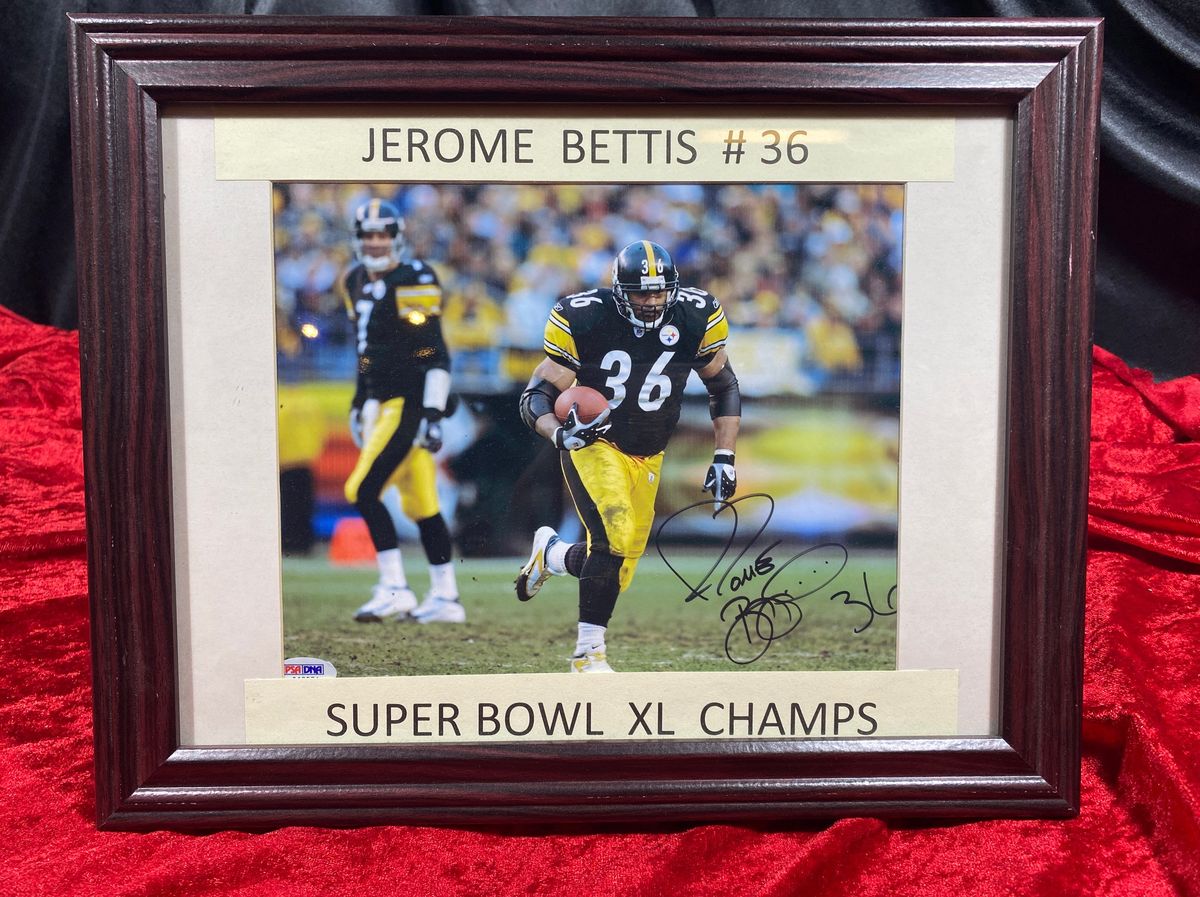 Jerome Bettis Autographed Photo 8x10" Pittsburgh Steelers, Framed
