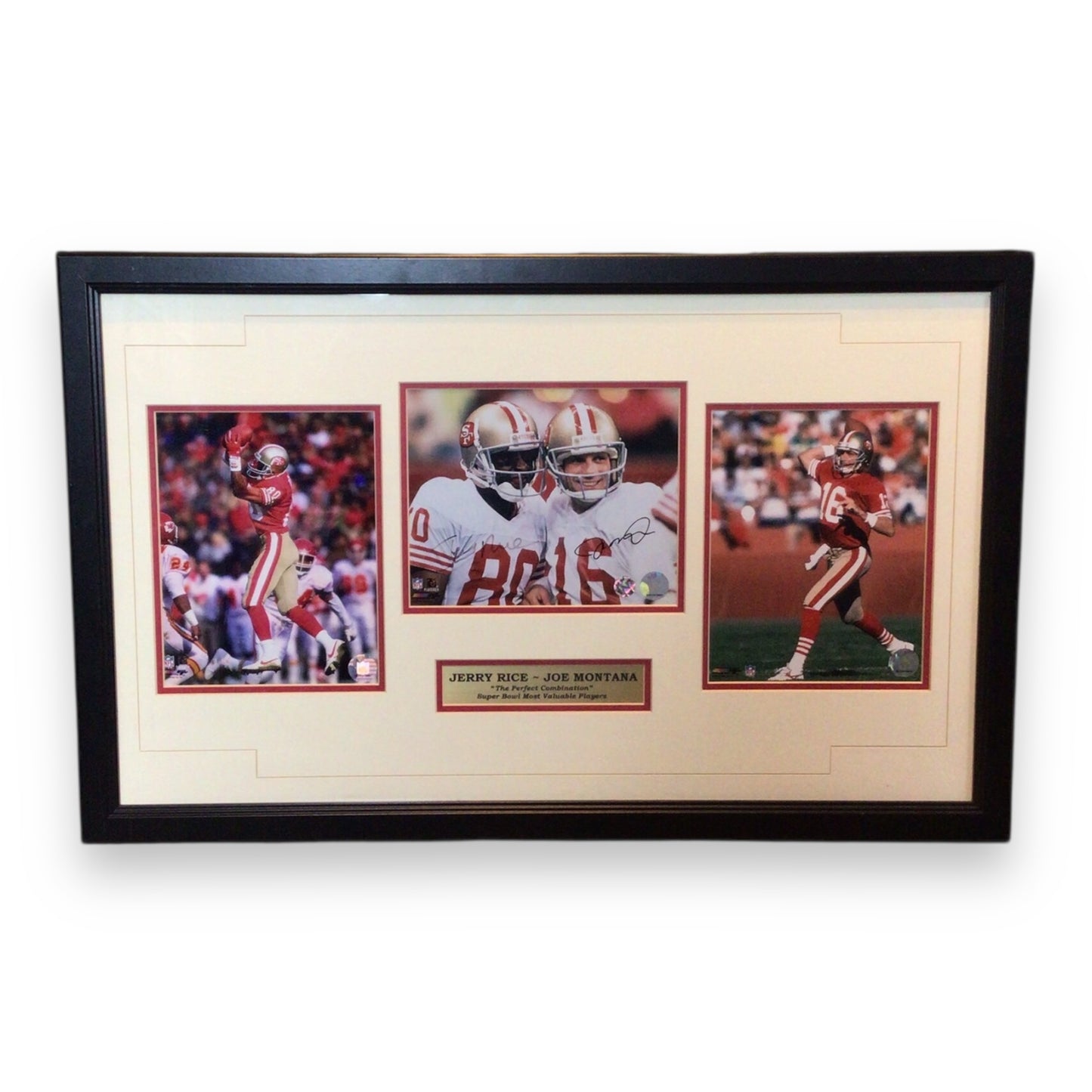 Jerry Rice & Joe Montana San Francisco 49ers Signed Framed Photo Collage
