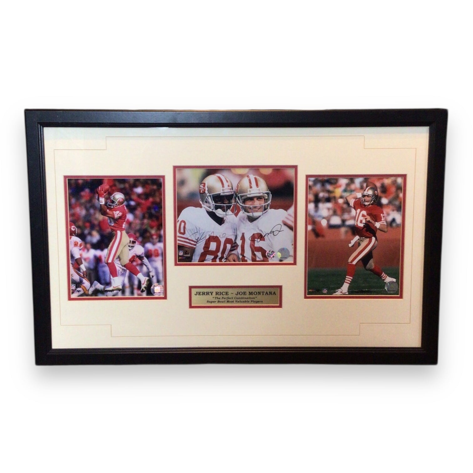 Jerry Rice & Joe Montana San Francisco 49ers Signed Framed Photo Collage