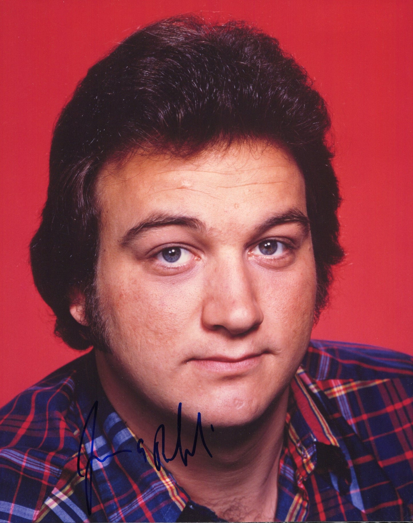 Jim Belushi Headshot in Plaid, Saturday Night Live Era Signed Photo 8x10, PSA Letter Certified Authentic