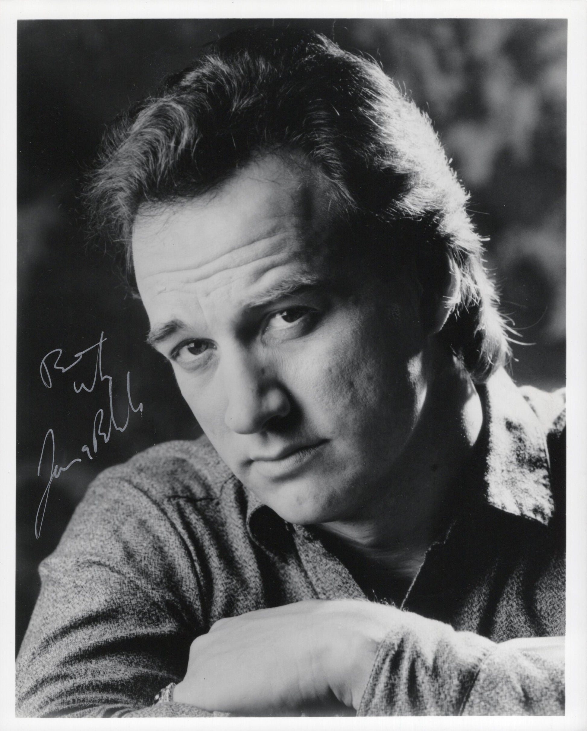 Jim Belushi Signed 8x10 B&W Photo Personalized "Best" PSA LOA