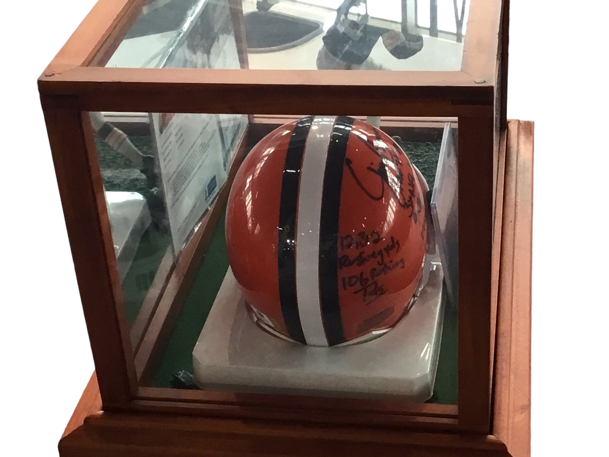 Jim Brown Browns Certified Authentic Autographed Mini-helmet Shadowbox & Jersey card