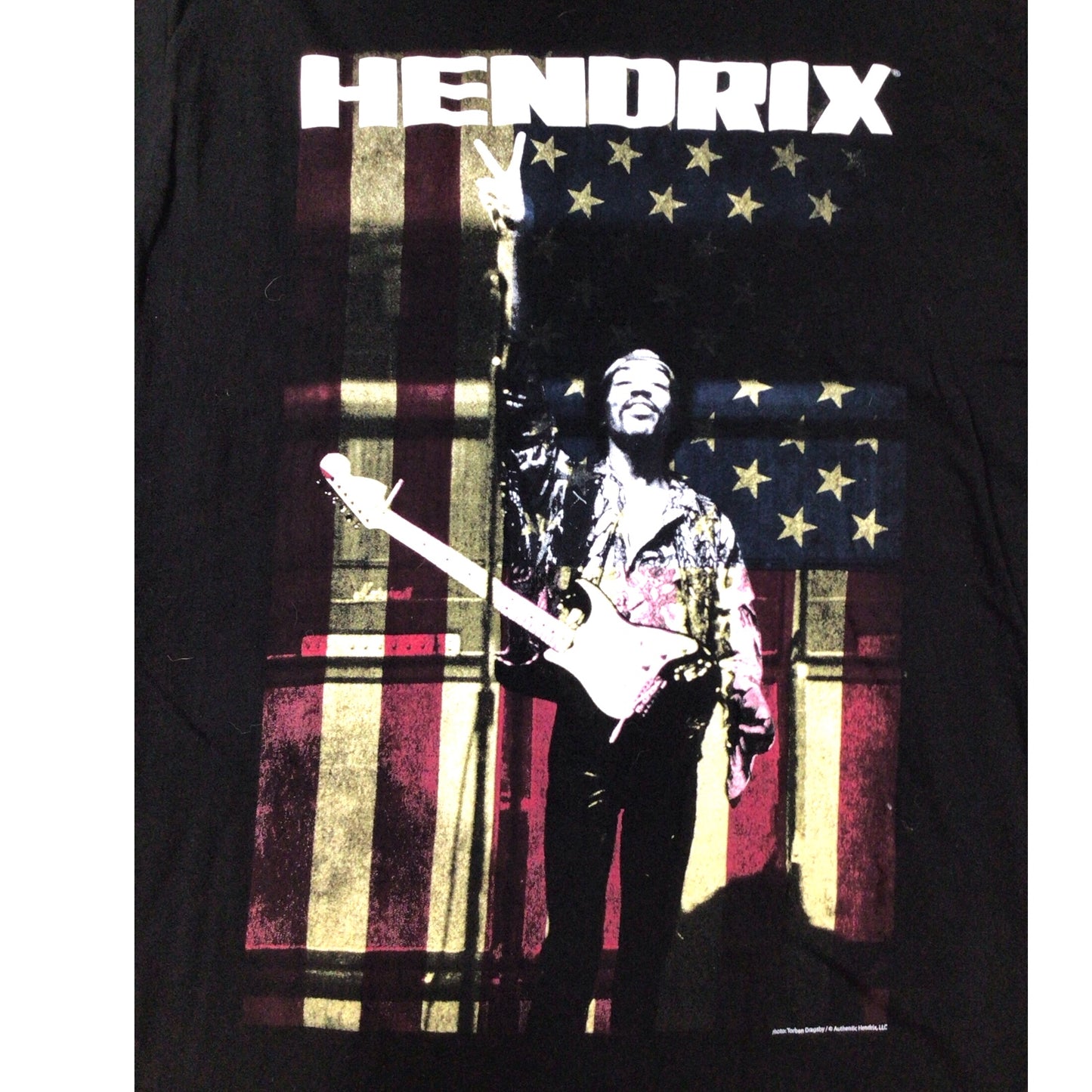 Jimi Hendrix Band T-Shirt- American Flag Background