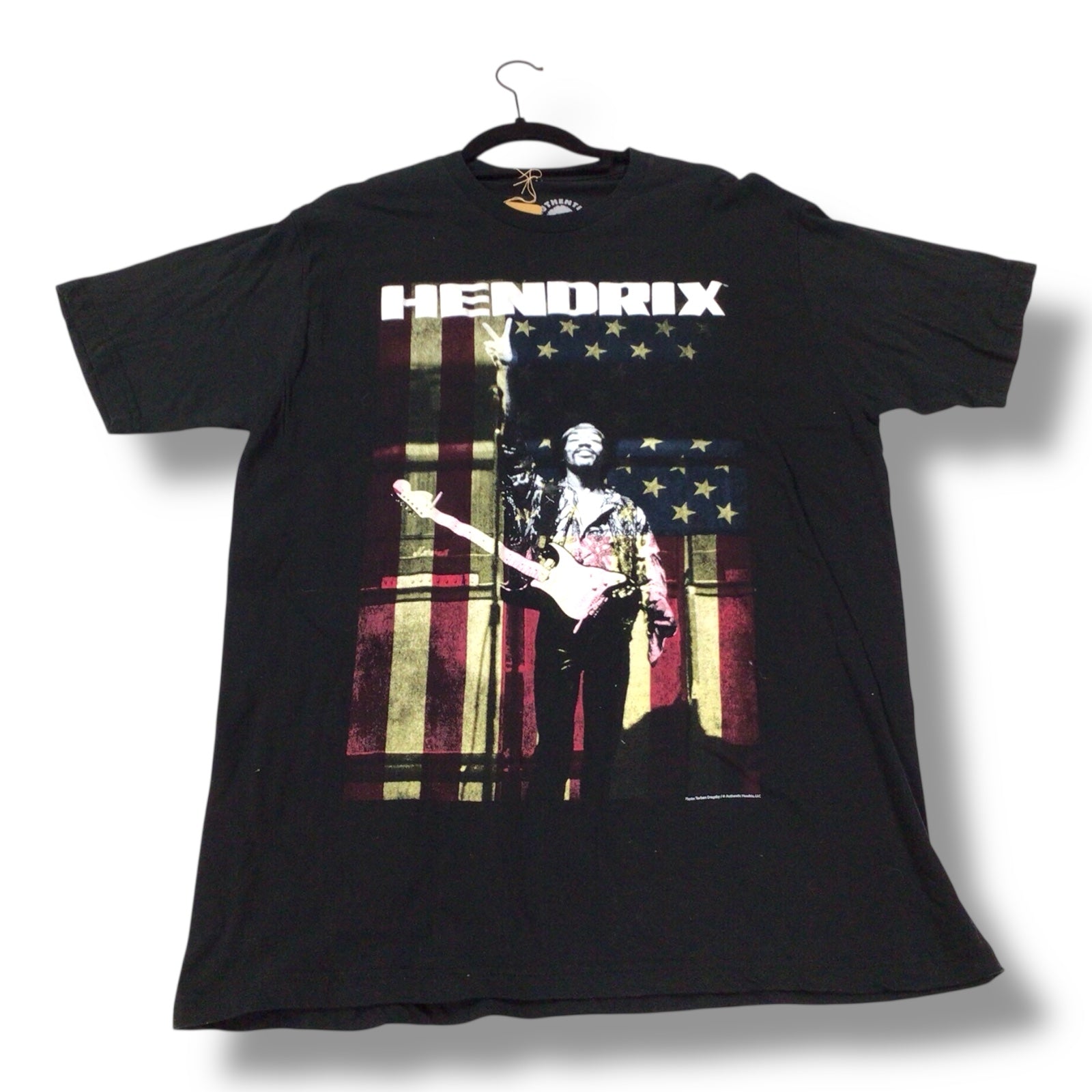 Jimi Hendrix Band T-Shirt- American Flag Background