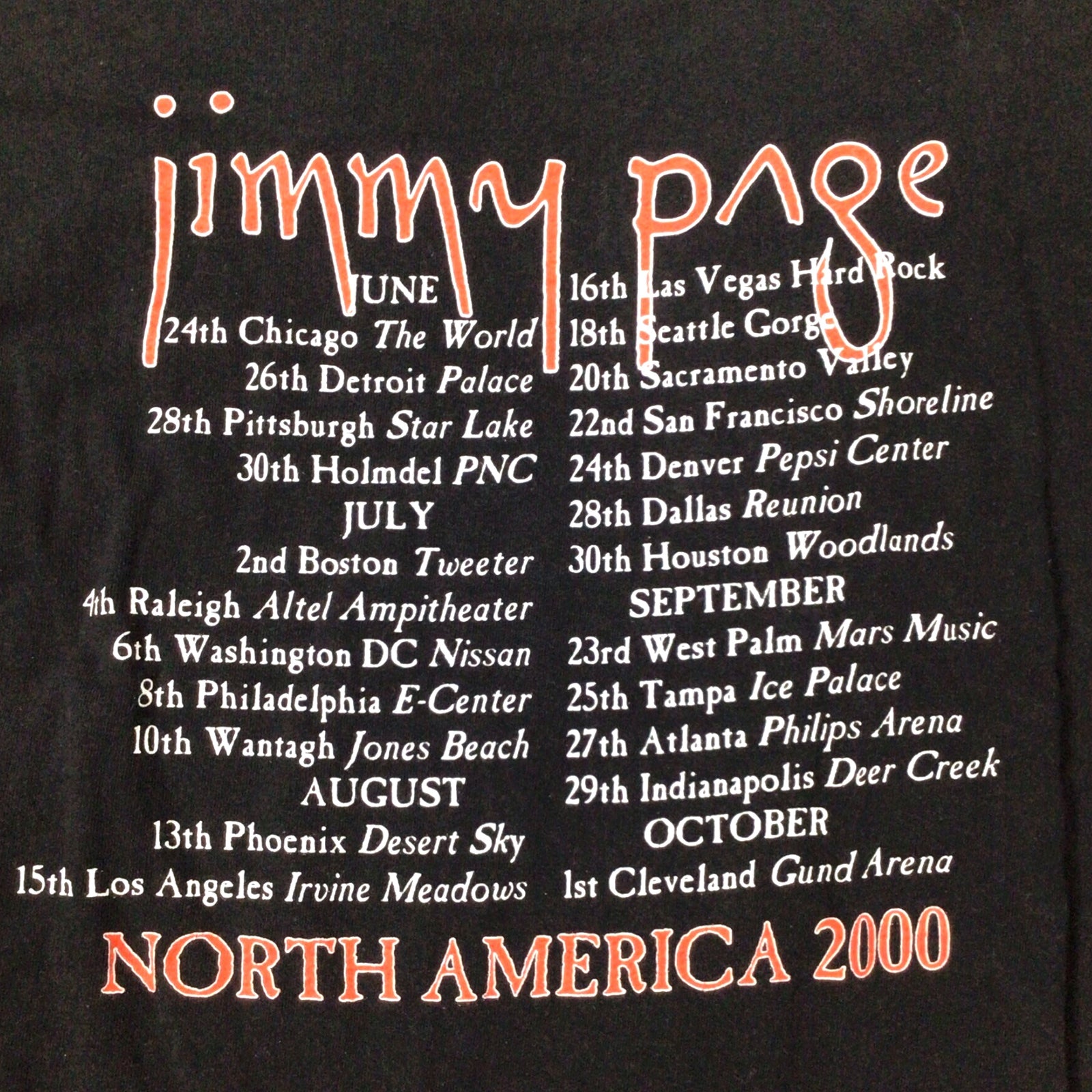 Jimmy Page North America Tour 2000 - Concert T-Shirt