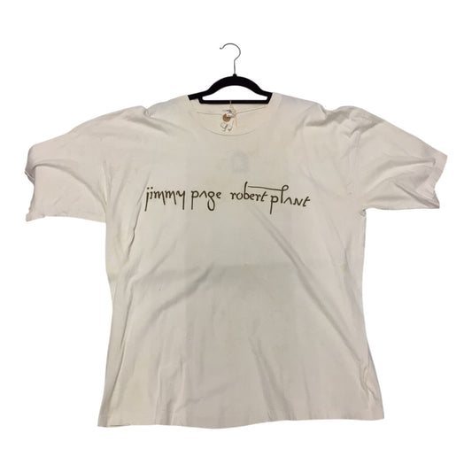 Jimmy Page Robert Plant T-Shirt – Led Zeppelin Members Graphic Cream Tee