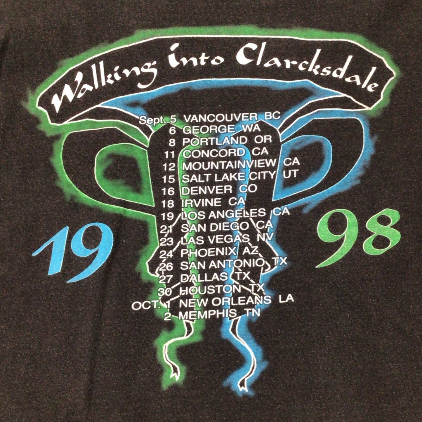 Jimmy Page / Robert Plant Walking Into Clarcksdale 98' Tour Concert T-Shirt