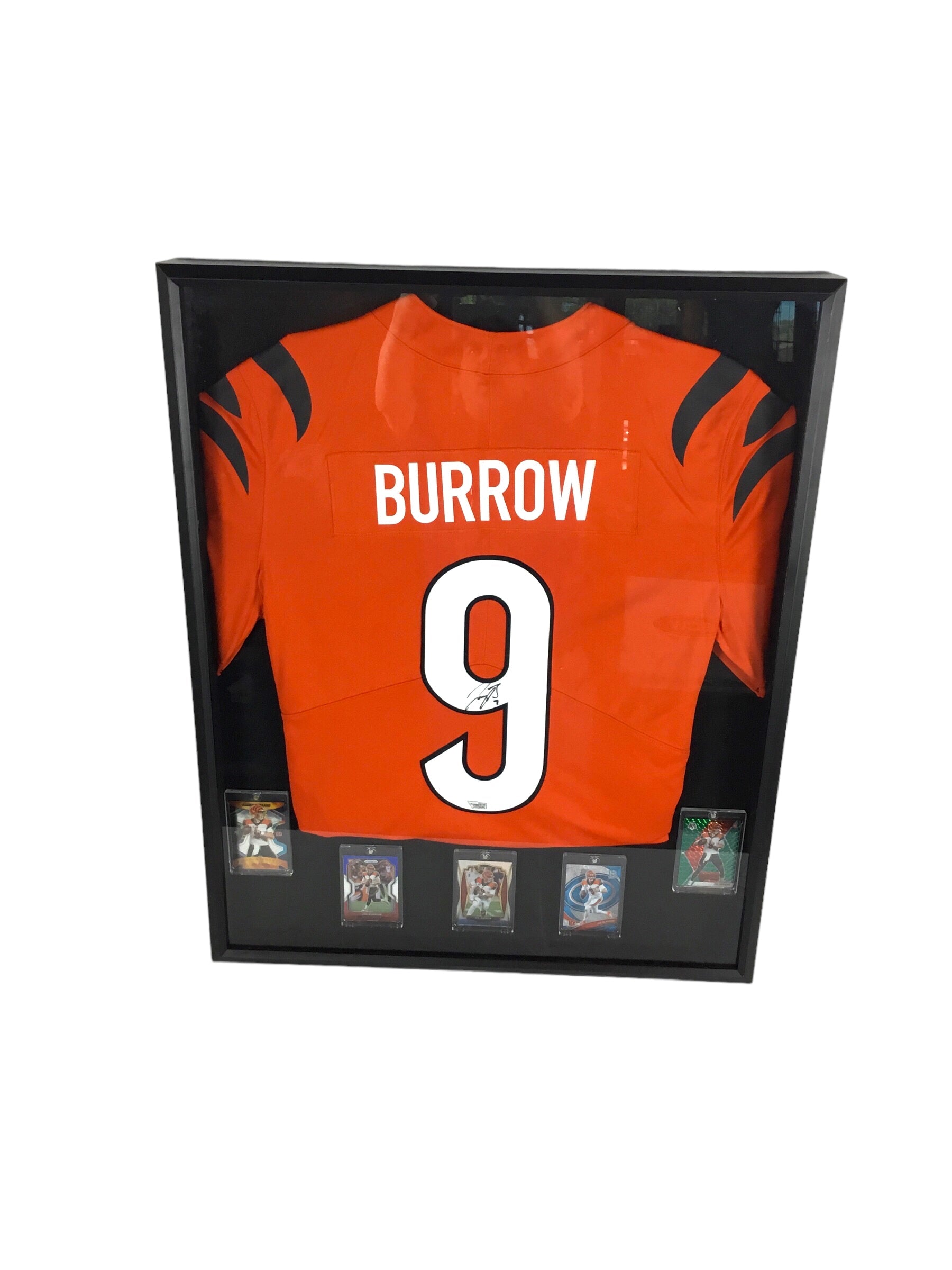 Joe Burrow Autographed Jersey Framed Fanatics Certified W/5 Cards 4 are Rookie Cards