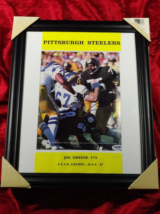 Joe Greene Autographed 8x10" Framed Photo #75 HOF 87 PSA/DNA Certified