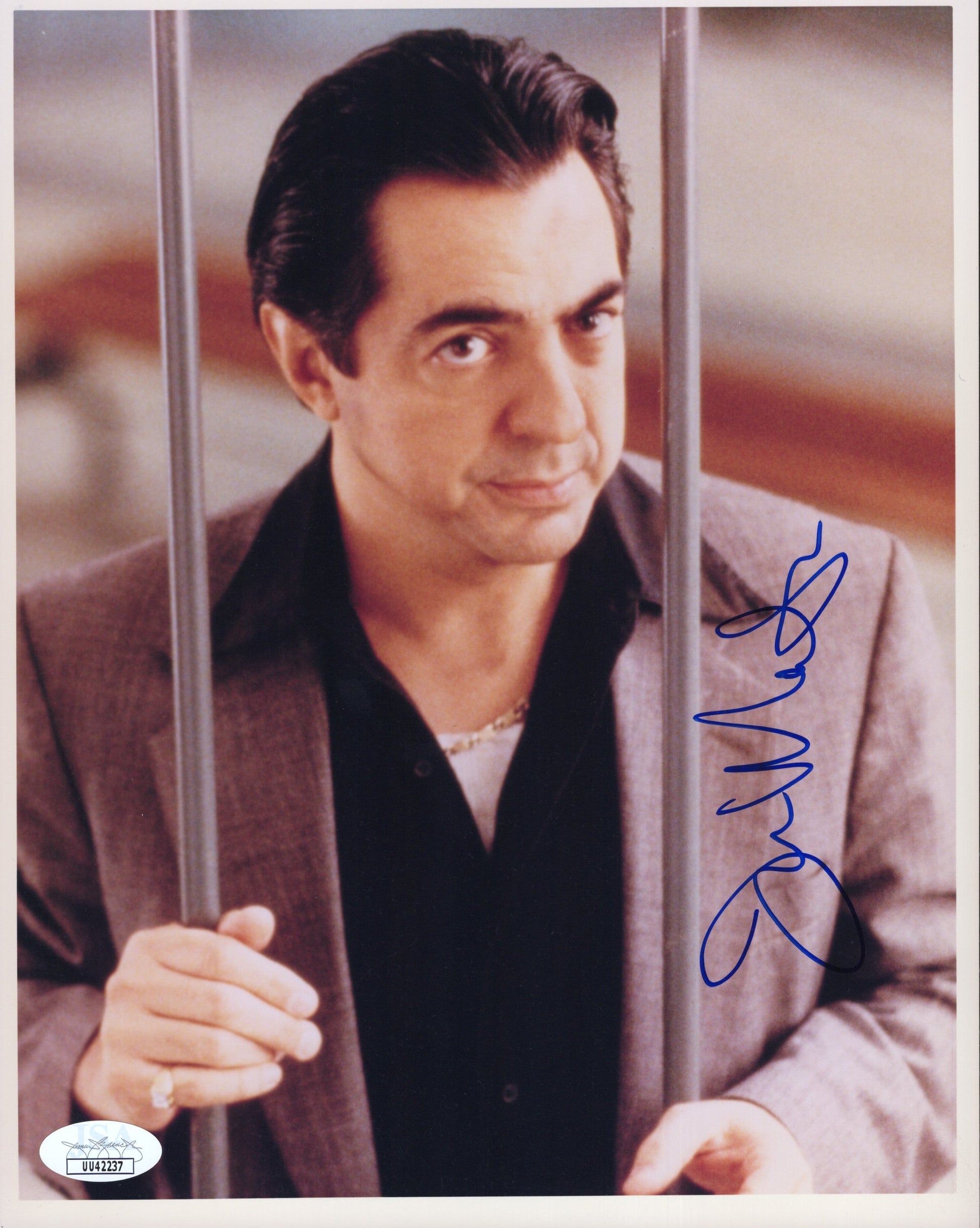 Joe Mantegna Behind Bars Signed Photo 8x10, JSA and PSA Letter Double Certified Authentic UU42237