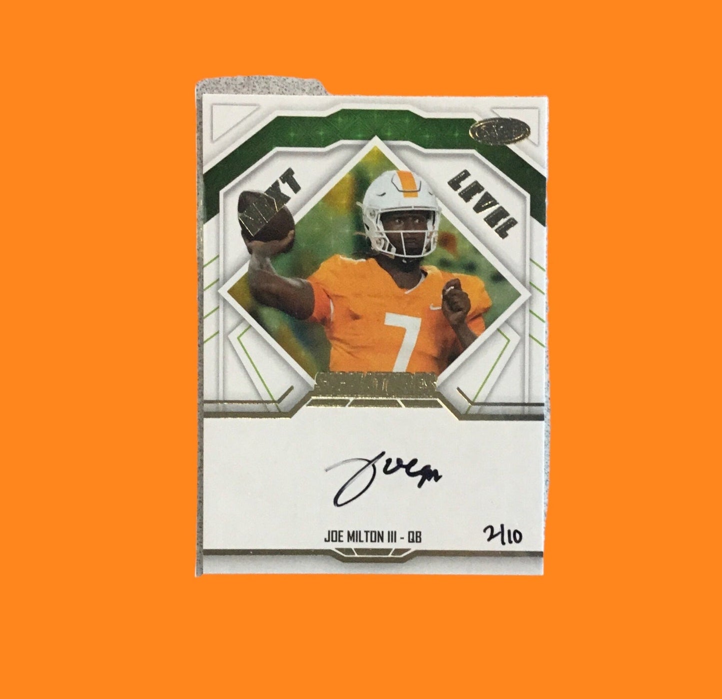 Joe Milton III 2024 SAGE HIT Low Autographed Next Level Gold 2/10