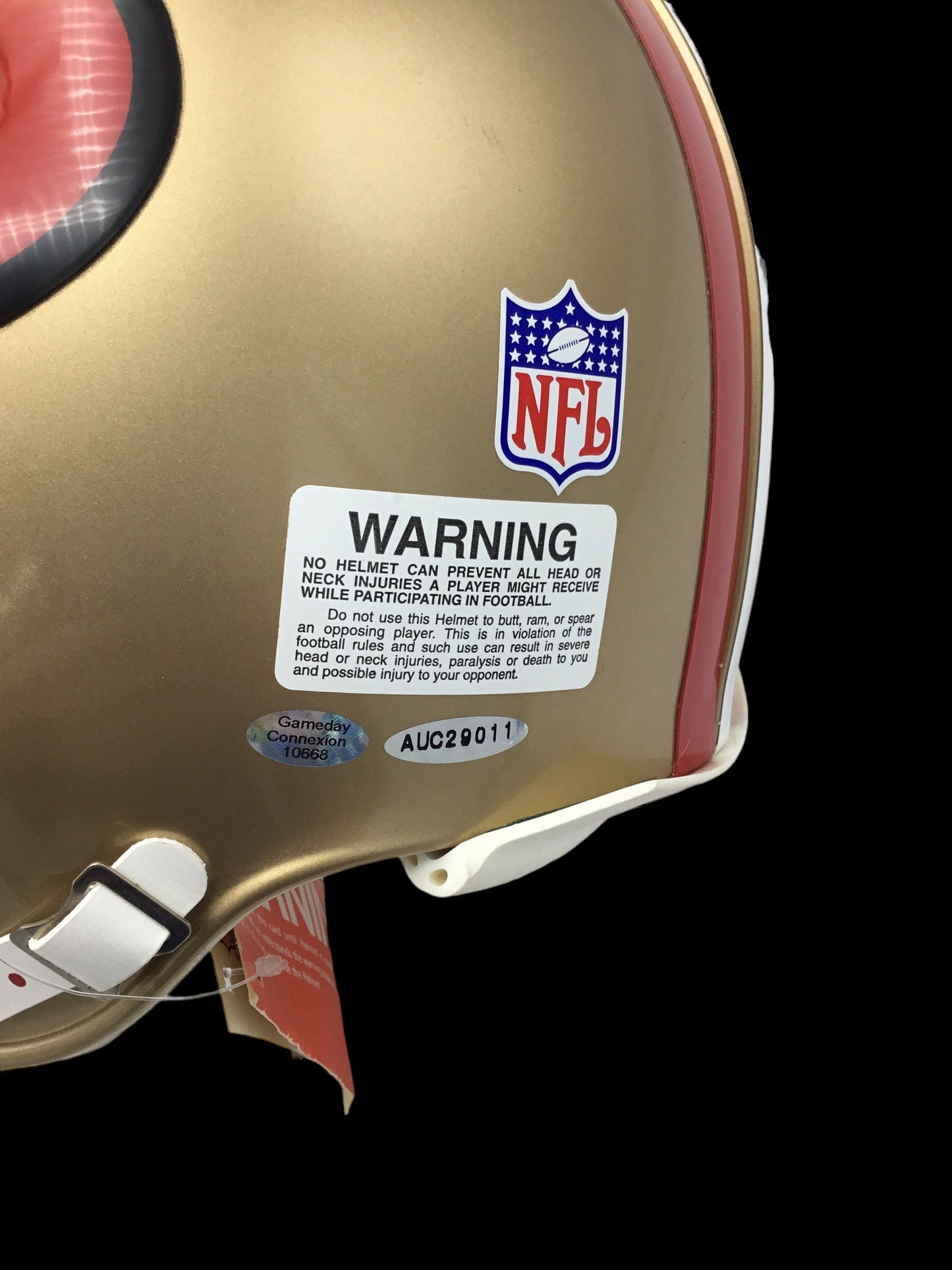 Joe Montana Authentic Full-Size Autograph Signed 49ers Riddell Football Helmet COA Sticker
