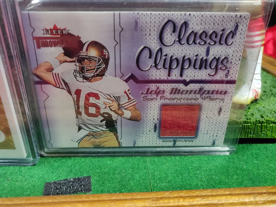 Joe Montana Jerry Rice 49ers Autographed Football Shadowbox + Card + Figures