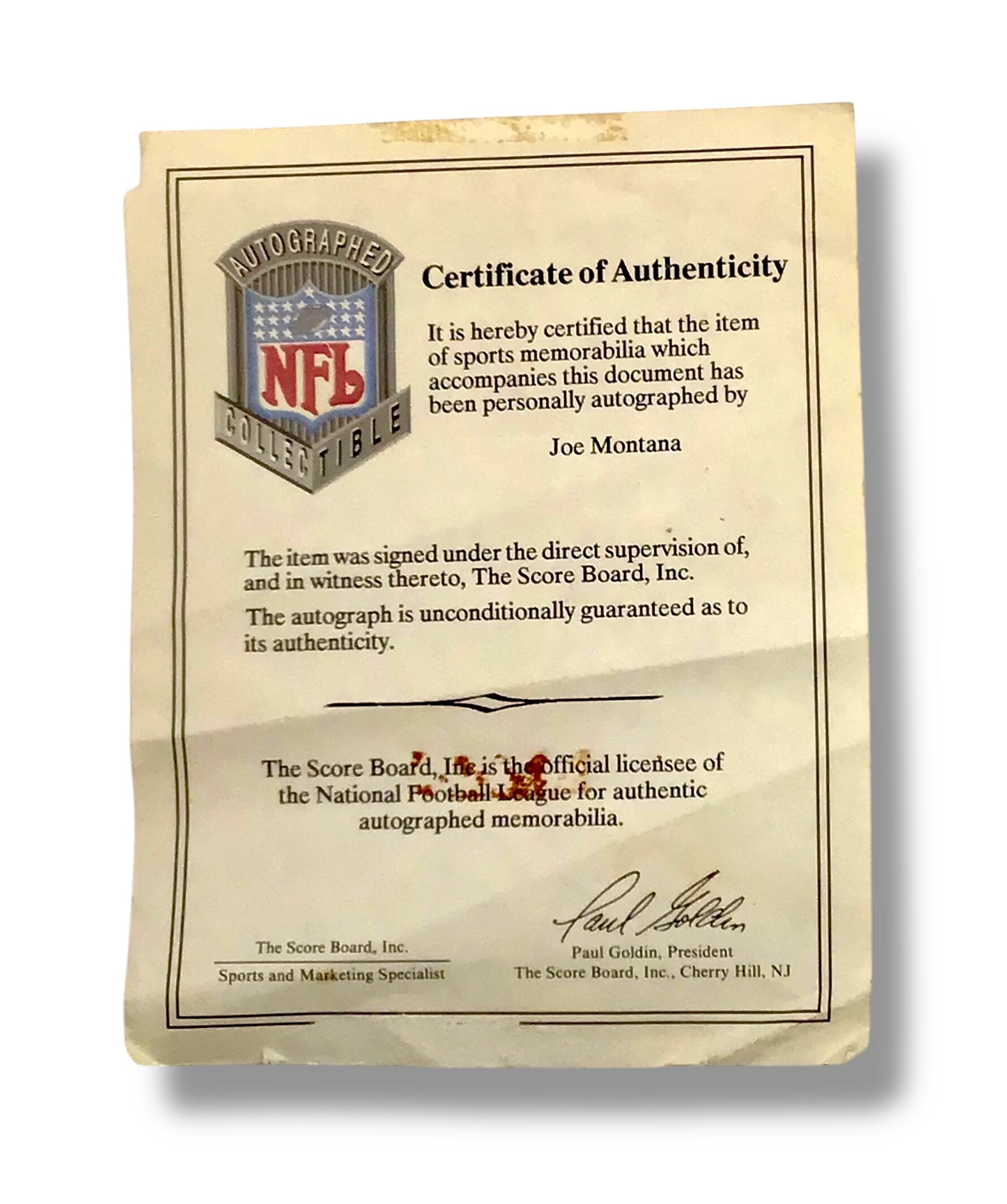 Joe Montana Signed Autographed Vintage Super Bowl XXIV Plaque w/ Cert