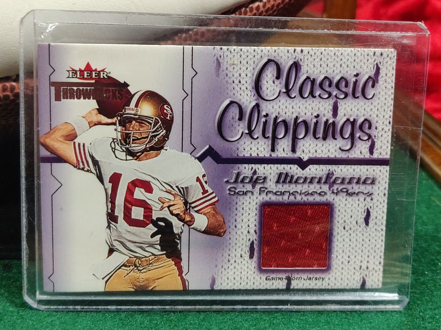 Joe Montana Signed Football Shadowbox 49ers HOF 2000 Ball w/ Card & Figure
