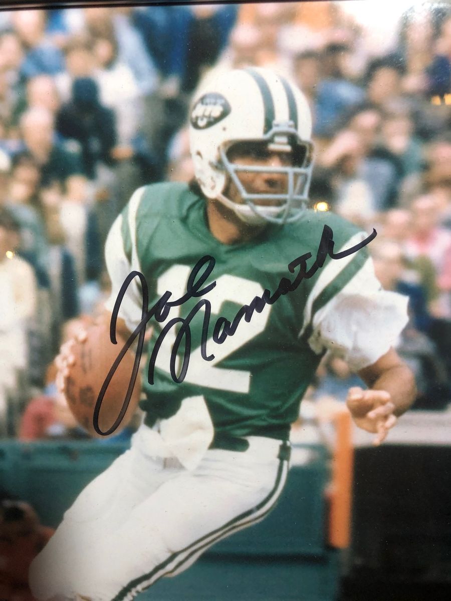 Joe Namath Signed Photo 11x14 New York Jets Framed Global Authentics COA