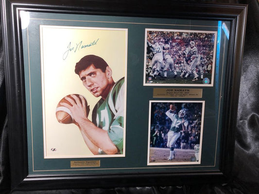 Joe Namath Signed Topps 1965 Style Photo New York Jets Framed 8x10