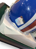 John Elway Broncos Autographed Mini Helmet Shadowbox w/ Jersey Card and Figure