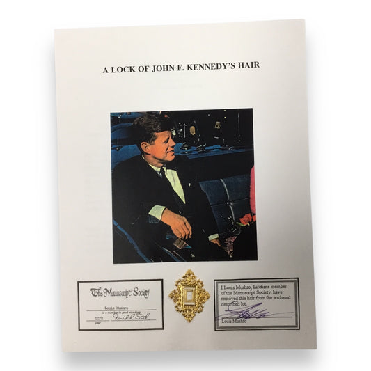 John F. Kennedy Hair Sample with Certificate of Authenticity