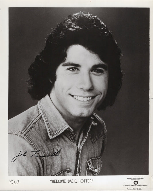 John Travolta Signed Photo 8x10 Vinnie Barbarino Welcome Back Kotter Autograph