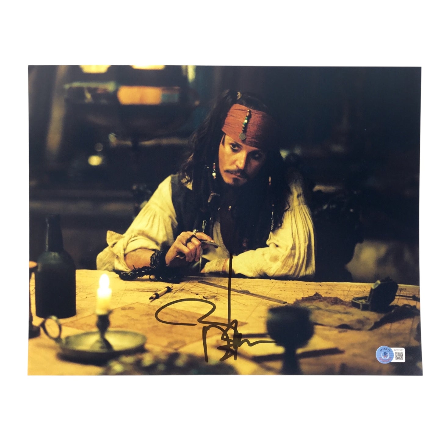 Johnny Depp Signed 11x14 Photo Pirates of the Caribbean (Beckett Certified)