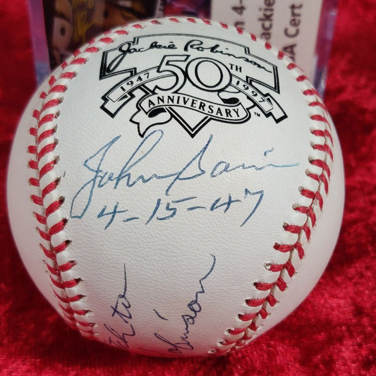 Johnny Sain Guaranteed Authentic Autographed Baseball Monogrammed w/First Pitch to