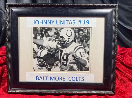 Johnny Unitas #19 Autographed 8x10" Photo in Frame COA